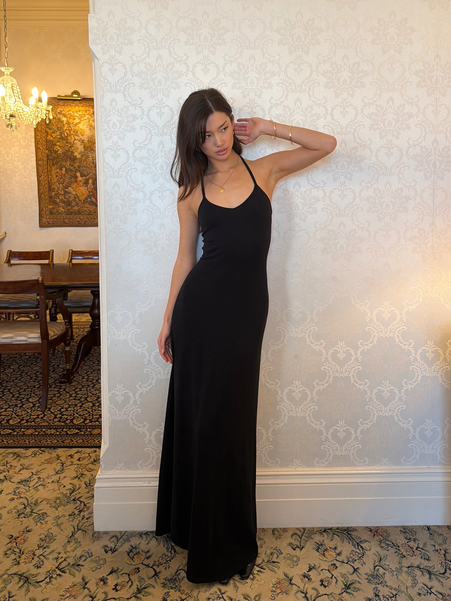Madeline Maxi Knit Dress | Nero
